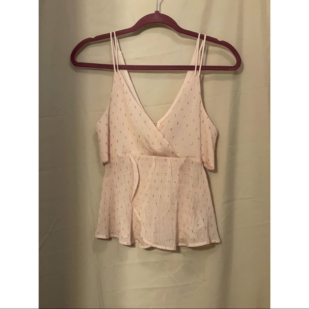 NEW EXPRESS pink w/ gold and silver top | Size S